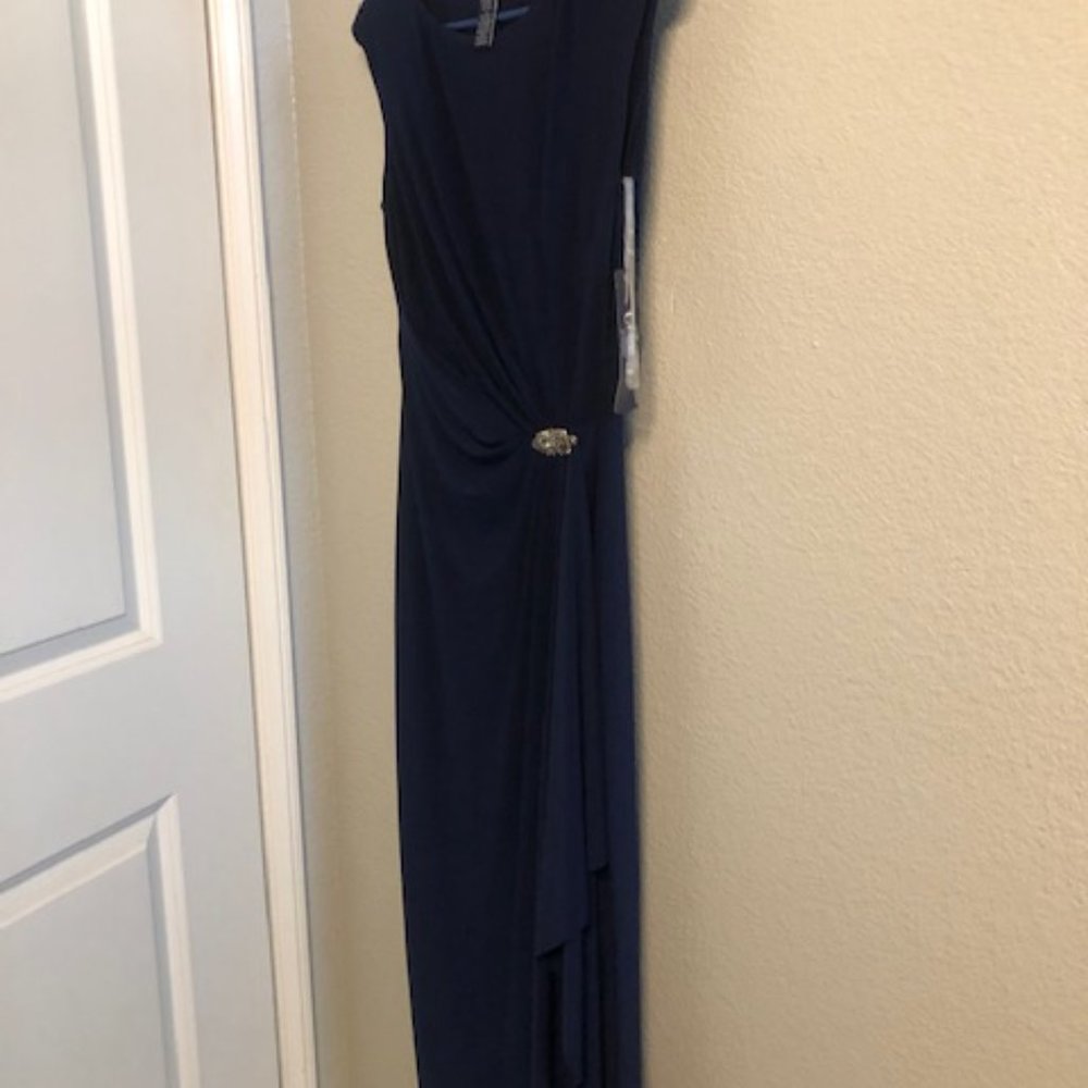 Chaps embellished evening Gown Size 8- Navy
